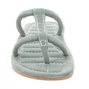 NIB New Free People Silver/Light Gray Hadden Leather Slip On Sandal Size 9 Boho